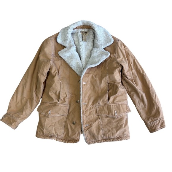 Miller Ranch by Cinch Jacket Mens Medium Beige Sherpa Lined Snap Front